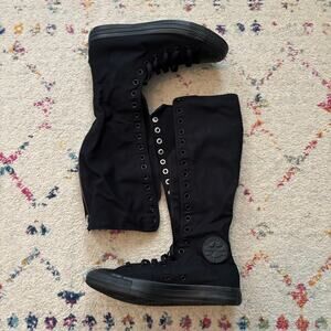 Converse CTAS XX Hi Shoes Womens Size 10 Triple Black Knee High Goth Emo New